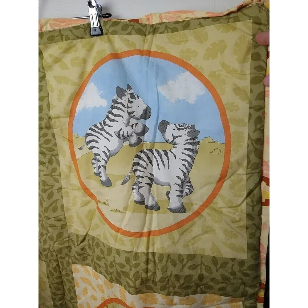 Zebra Jungle Pastel Baby Toddler Quilted Blanket 34.5